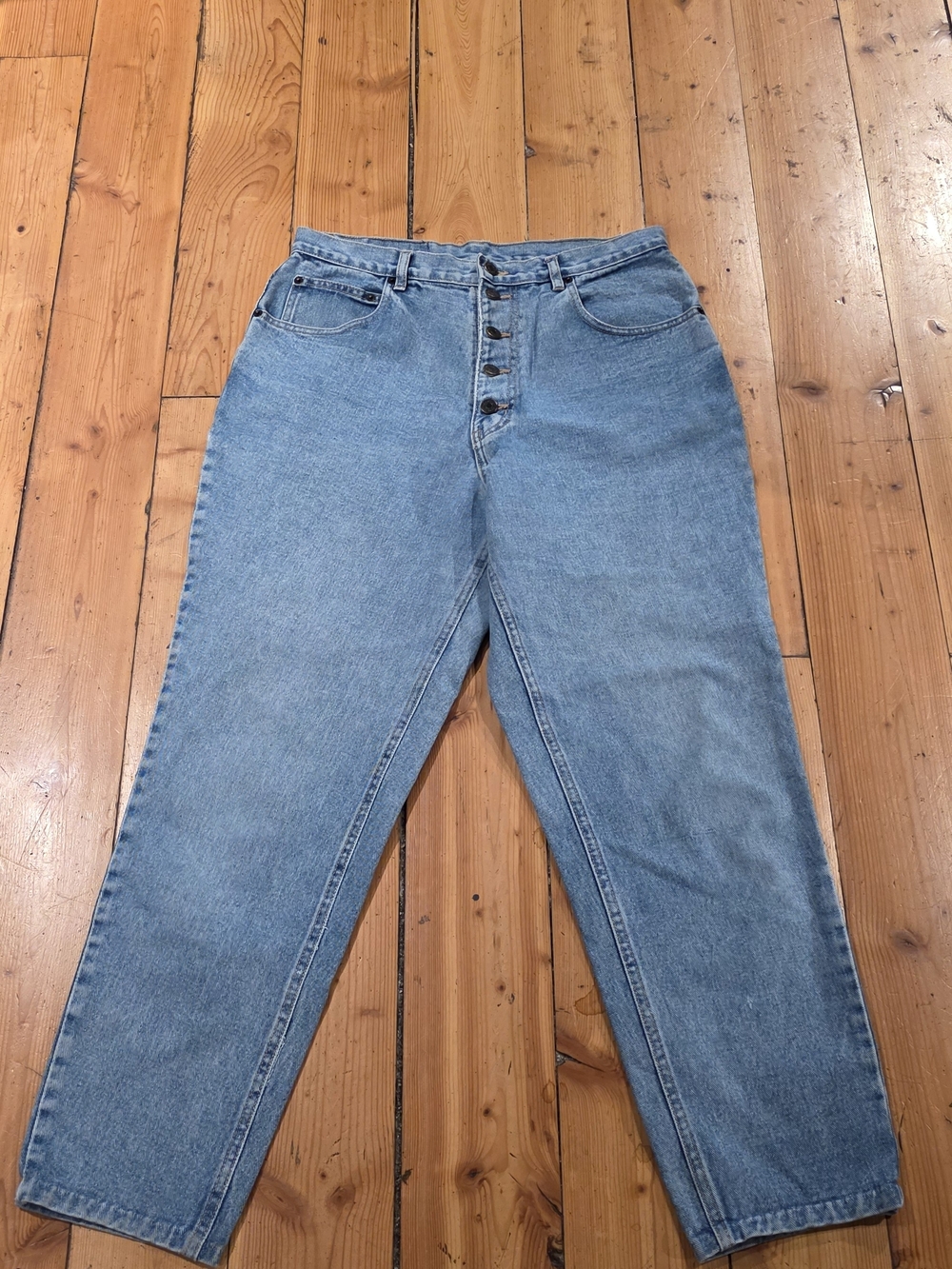 Jordache Light Blue Boyfriend Jeans with Button-Fly